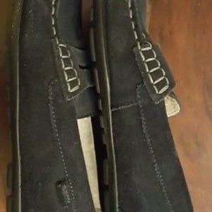 Geox respira Youth black suede loafers US 2 EU 23
